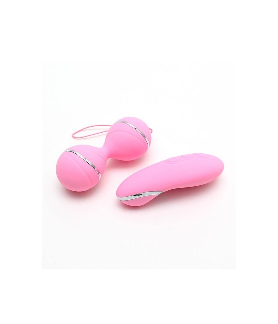 Bolas Kegel con Control Remoto y Estimulador Ibiza Rosa