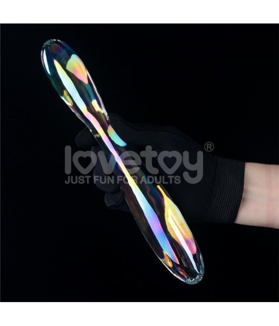 Dildo de Cristal que Brilla en la Oscuridad Twilight Gleam Double Delight