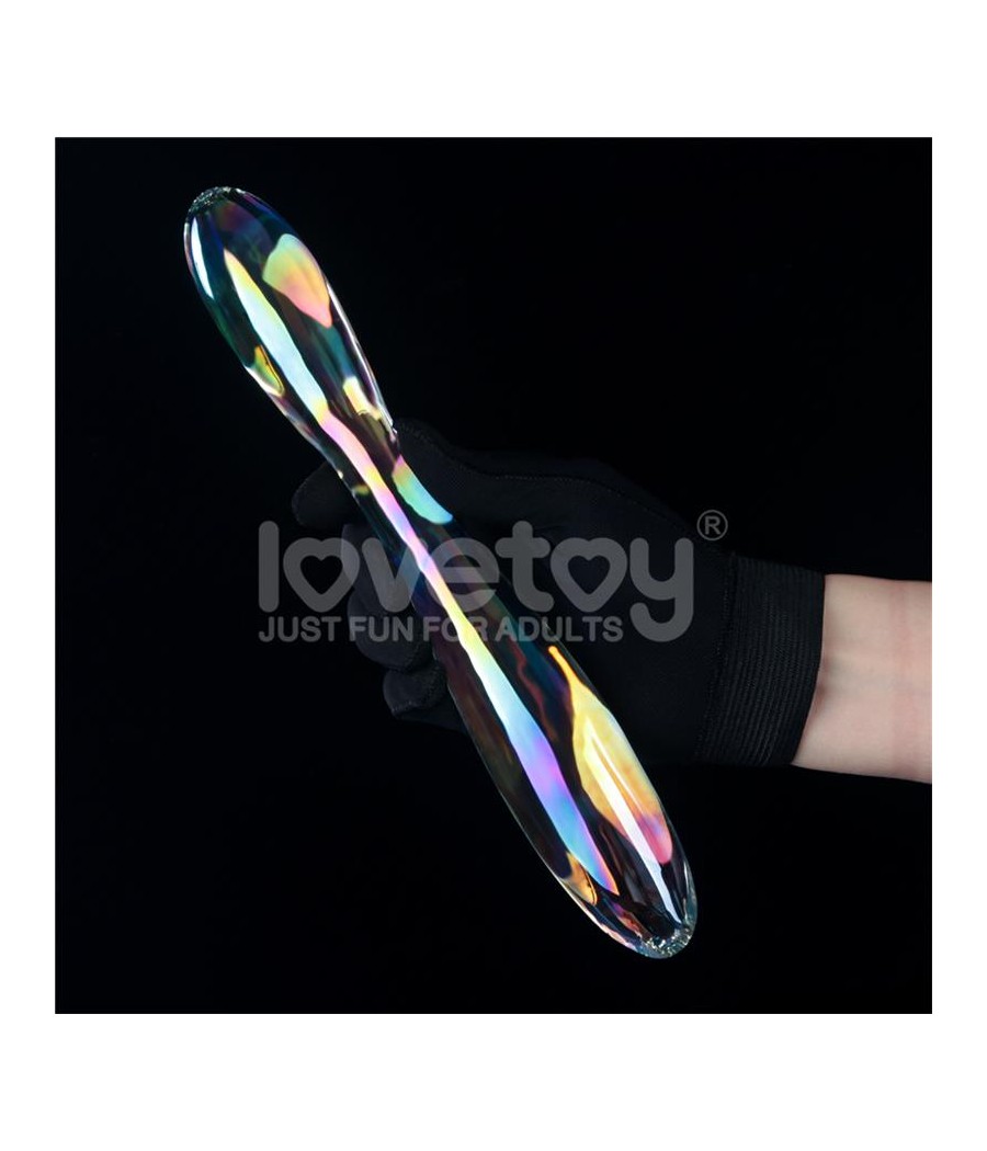 Dildo de Cristal que Brilla en la Oscuridad Twilight Gleam Double Delight