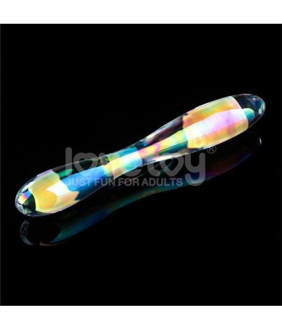 Dildo de Cristal que Brilla en la Oscuridad Twilight Gleam Double Delight