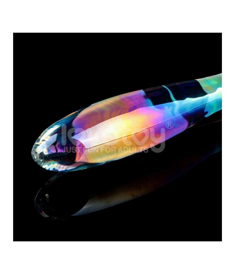 Dildo de Cristal que Brilla en la Oscuridad Twilight Gleam Double Delight