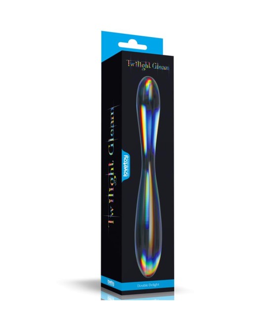 Dildo de Cristal que Brilla en la Oscuridad Twilight Gleam Double Delight