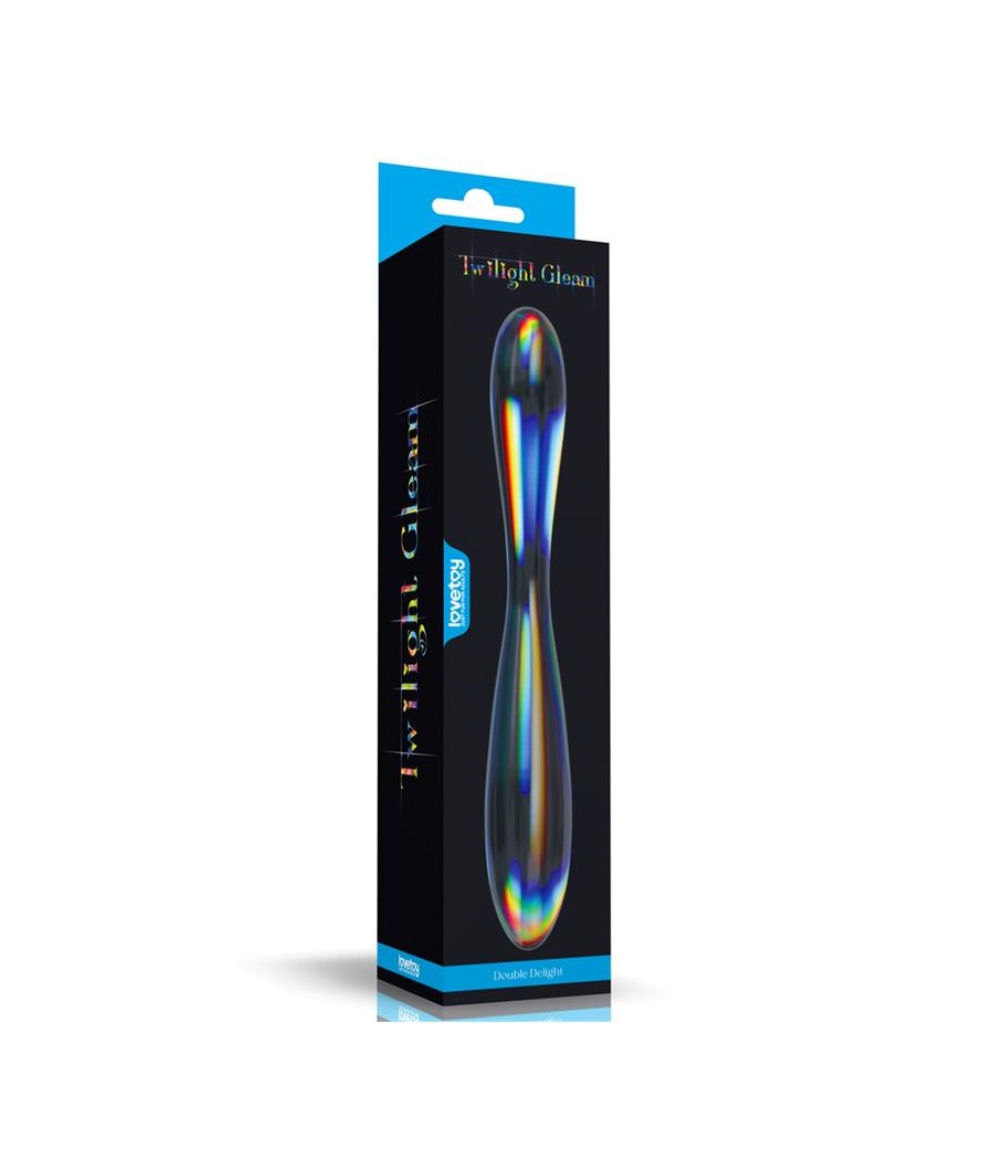 Dildo de Cristal que Brilla en la Oscuridad Twilight Gleam Double Delight