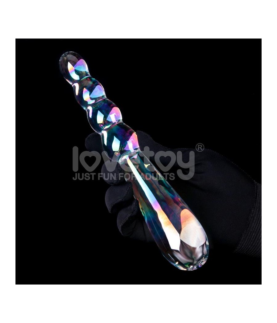 Dildo de Cristal que Brilla en la Oscuridad Twilight Gleam Rising Ripples