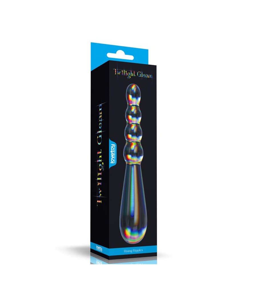 Dildo de Cristal que Brilla en la Oscuridad Twilight Gleam Rising Ripples