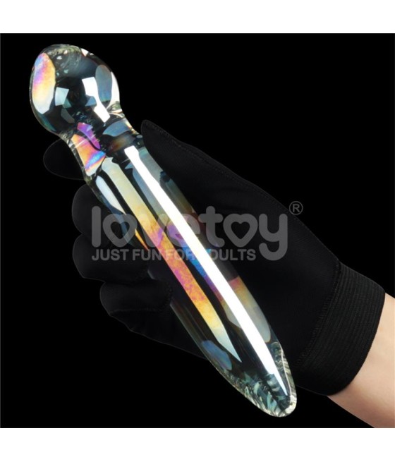 Dildo de Cristal que Brilla en la Oscuridad Twilight Gleam Prism Glass