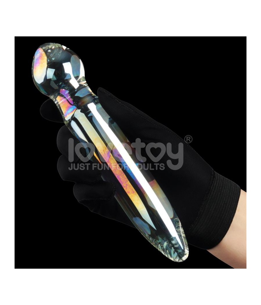 Dildo de Cristal que Brilla en la Oscuridad Twilight Gleam Prism Glass