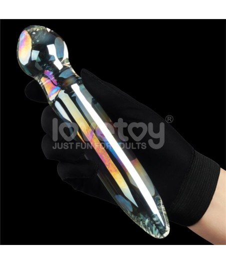 Dildo de Cristal que Brilla en la Oscuridad Twilight Gleam Prism Glass