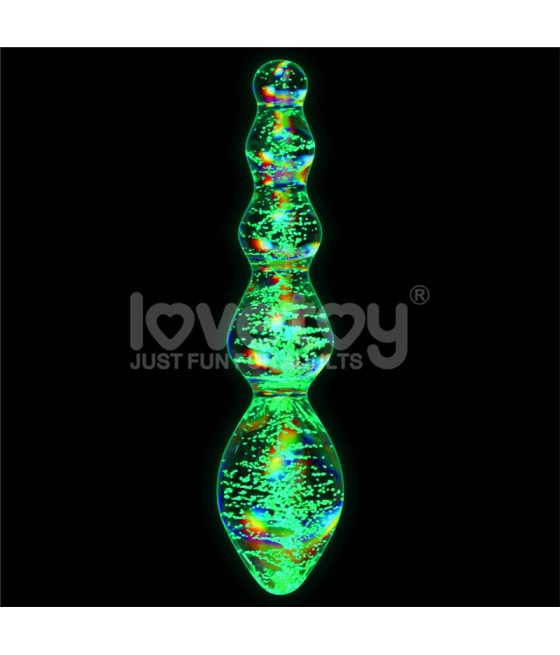 Dildo de Cristal que Brilla en la Oscuridad Dark Twilight Gleam Tantalizing Orbs