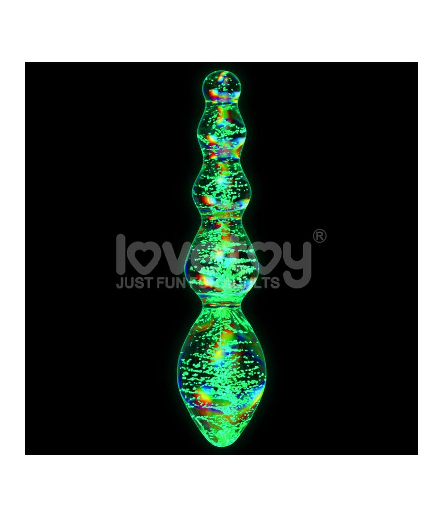 Dildo de Cristal que Brilla en la Oscuridad Dark Twilight Gleam Tantalizing Orbs