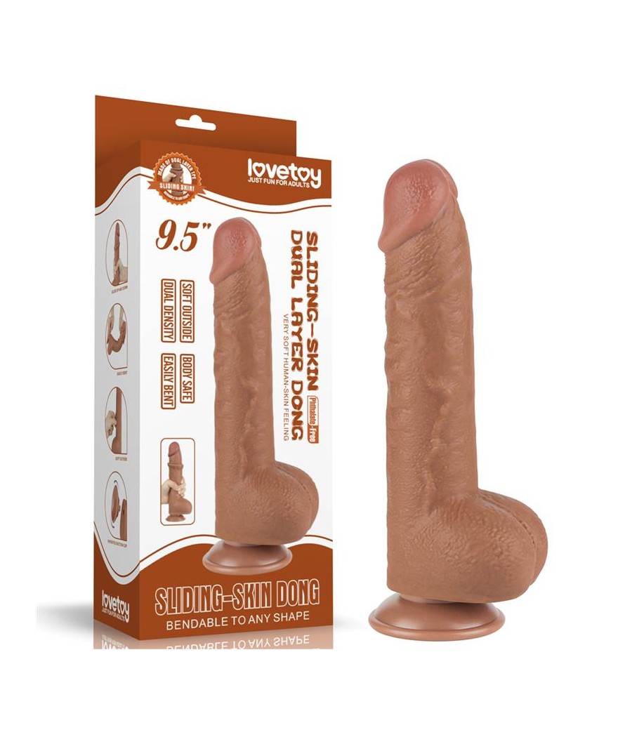 Dildo Sliding Skin 95 Marron