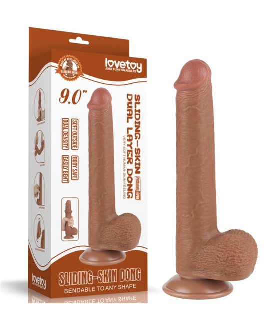 Dildo Sliding Skin 9 Marron