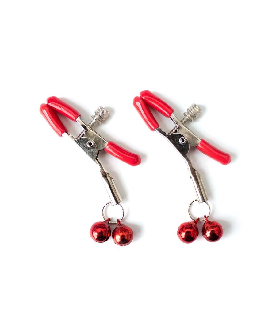 Pinzas para Pezones con Cascabeles Metal Rojo