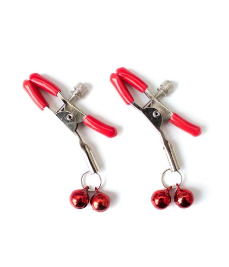 Pinzas para Pezones con Cascabeles Metal Rojo