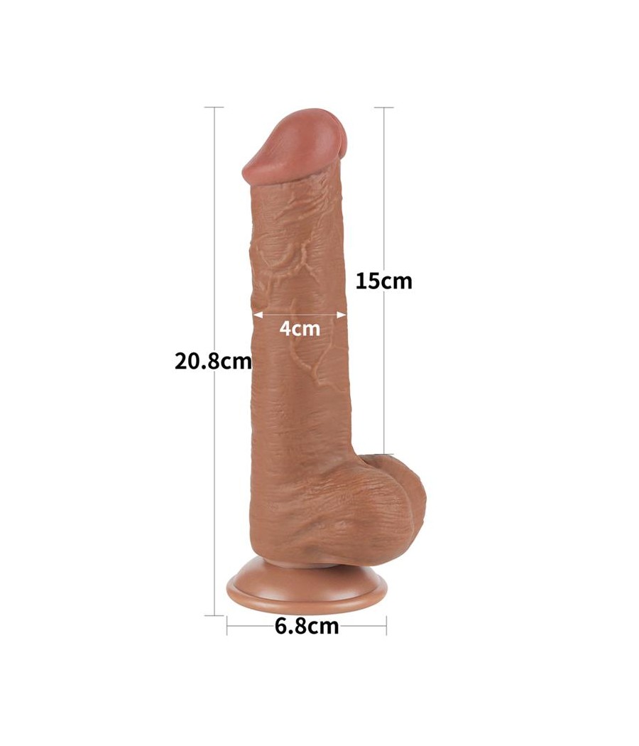 Dildo Sliding Skin 8 Marron