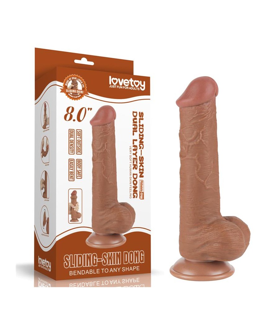 Dildo Sliding Skin 8 Marron