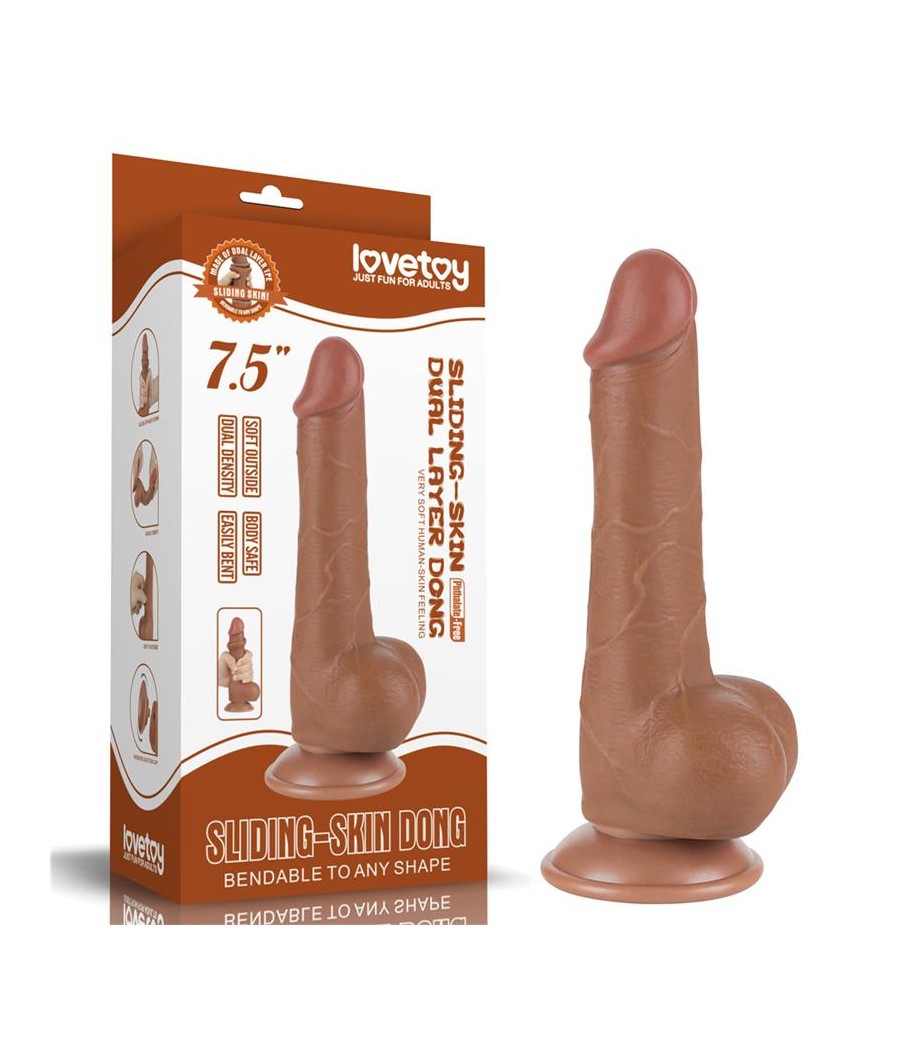 Dildo Sliding Skin 75 Marron