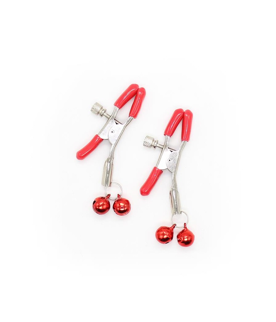 Pinzas para Pezones con Cascabeles Metal Rojo