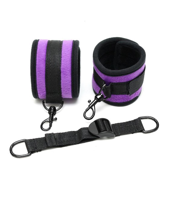 Rimba Bondage Play Esposas para Tobillos Con Correa Elastica Color Purpura