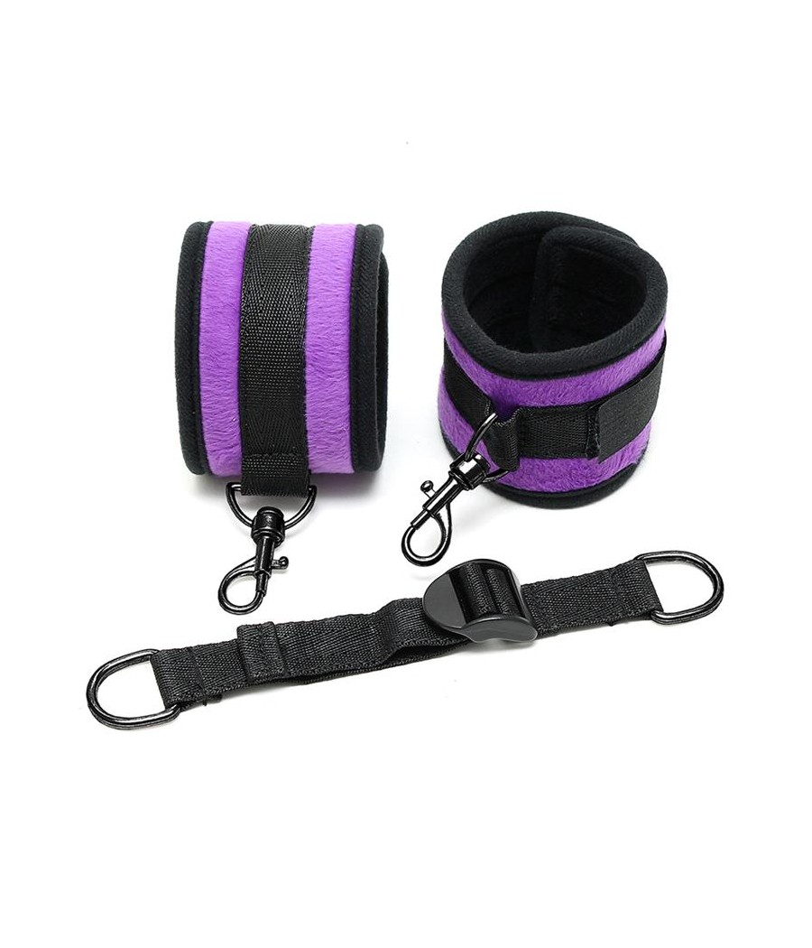 Rimba Bondage Play Esposas para Tobillos Con Correa Elastica Color Purpura