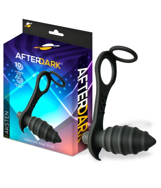 Aksten Plug Anal con Vibracion y Anillo para Testiculos