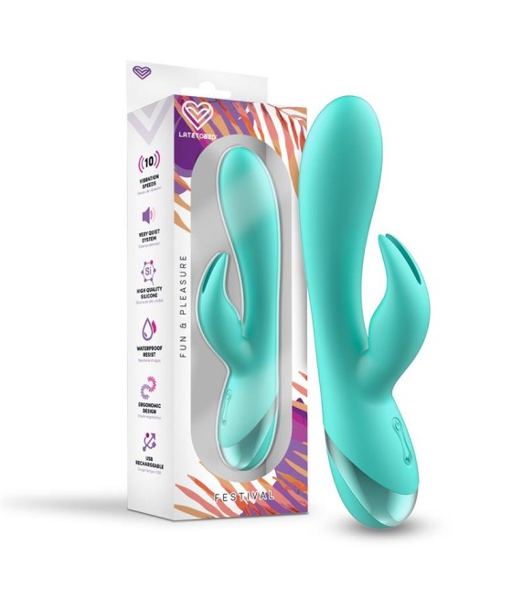 Vibrador Pertes USB Celeste