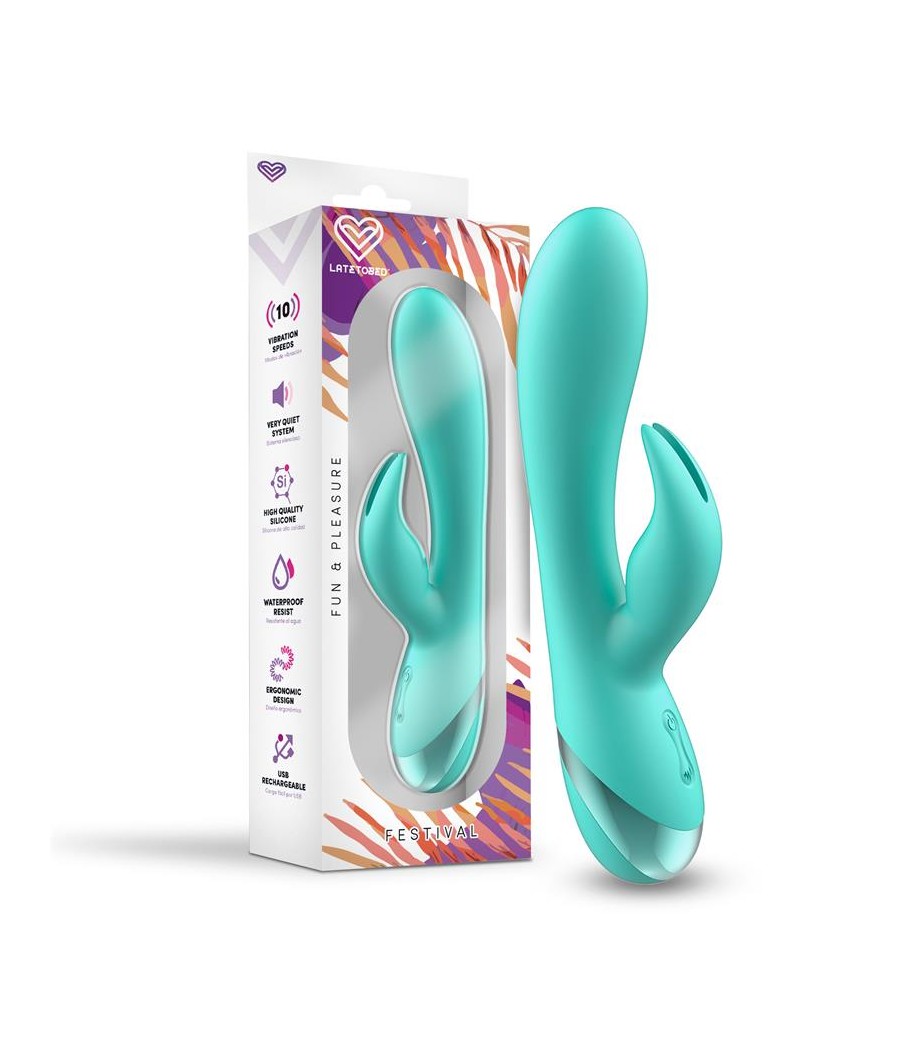 Vibrador Pertes USB Celeste