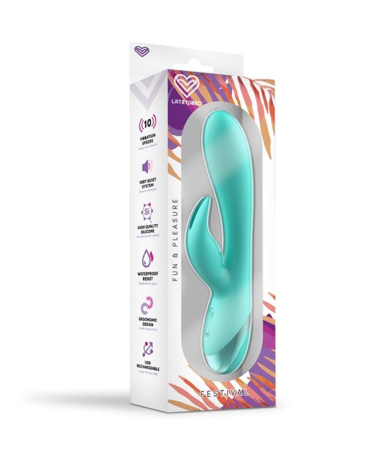 Vibrador Pertes USB Celeste