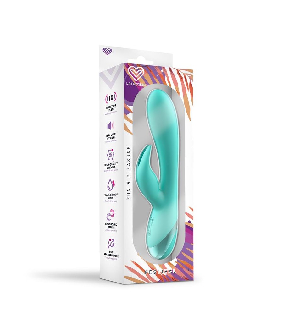 Vibrador Pertes USB Celeste