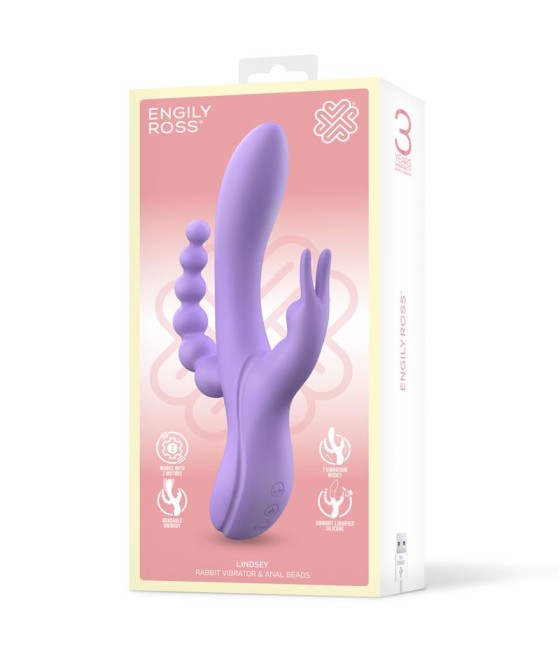 Lindsay Vibrador con Cadena Anal Silicona Liquida Unibody Flexible 2 Motores