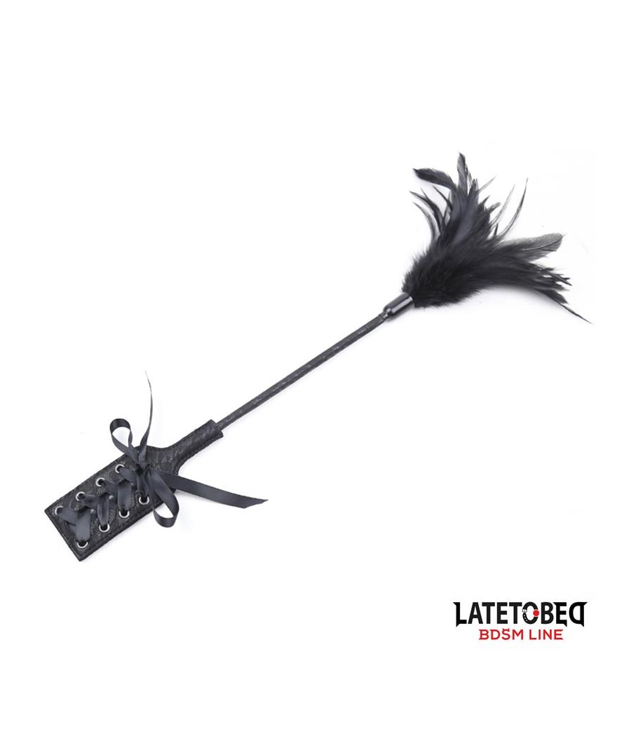 Multi Feathers Tickler and Lace Ribbon Paddle Comb