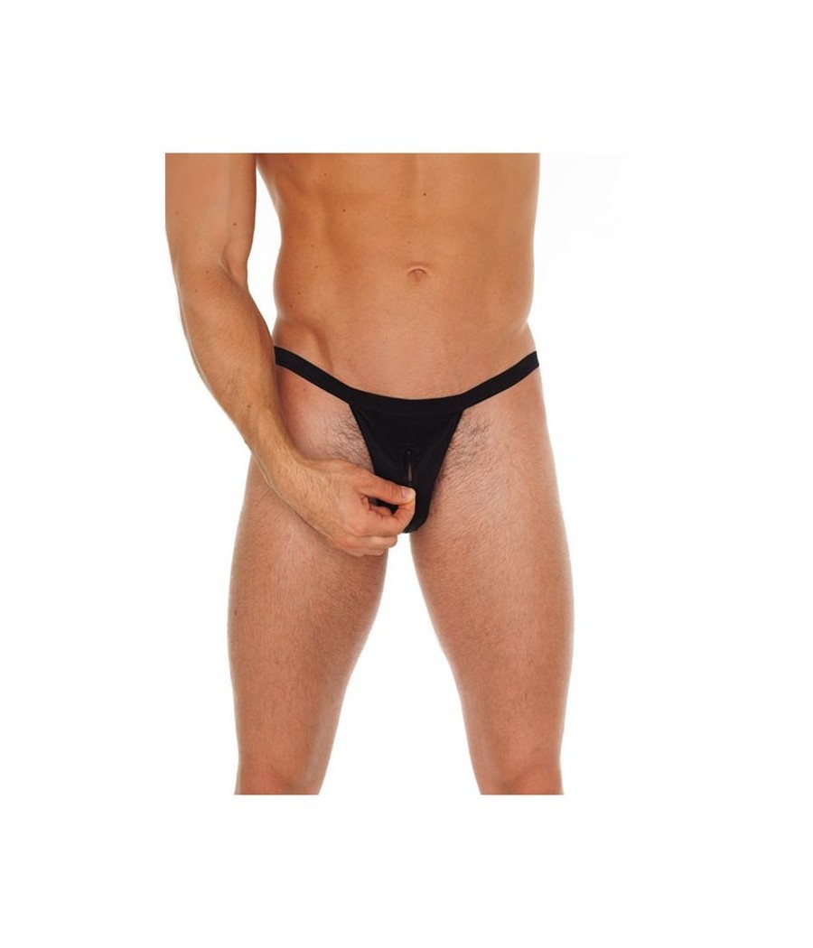 Tanga con Cremallera Negro Talla unica