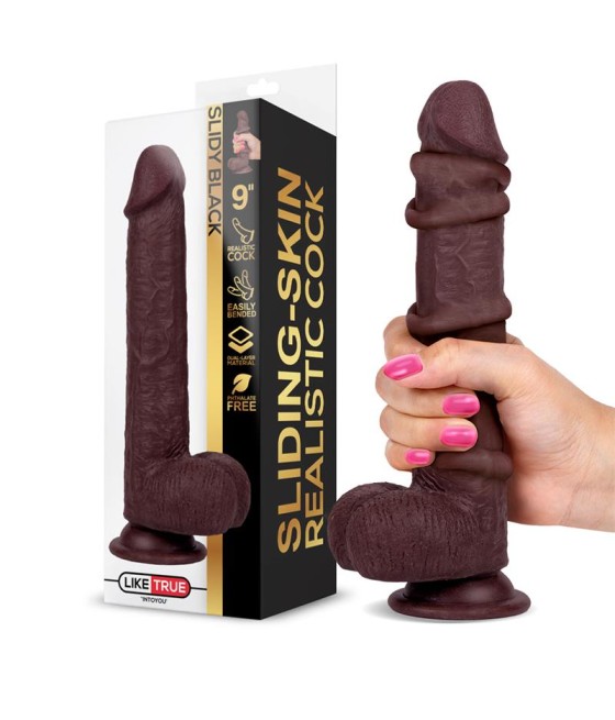 Slidy Dildo Realista Dual Layer Retráctil y Orientable 9