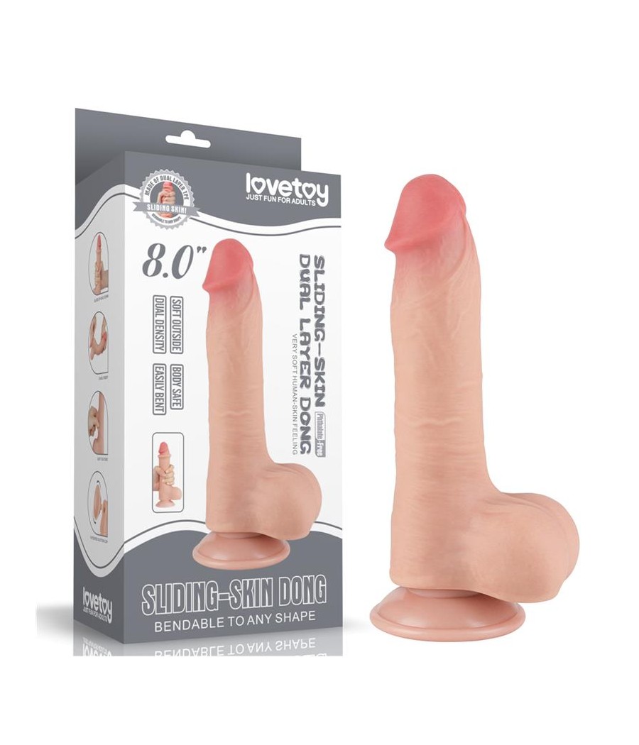 Dildo Dual Layer Piel Deslizante 8