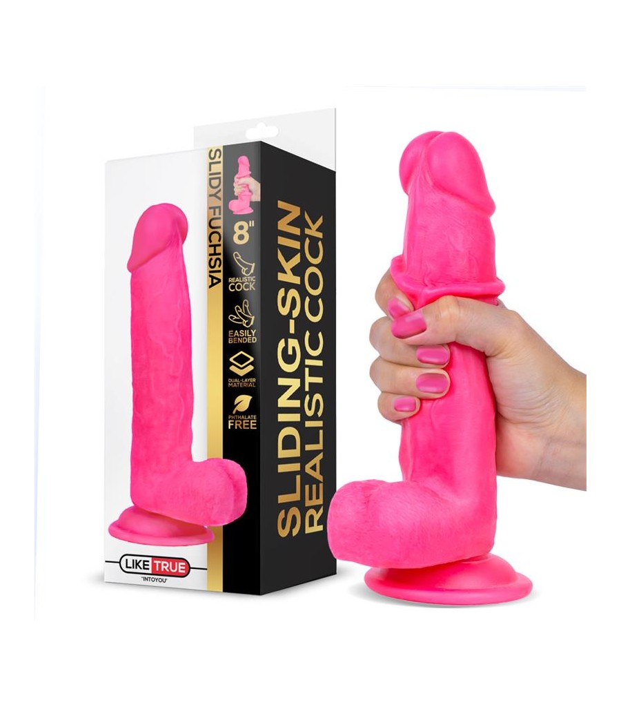 Slidy Dildo Realista Dual Layer Retractil y Orientable 8