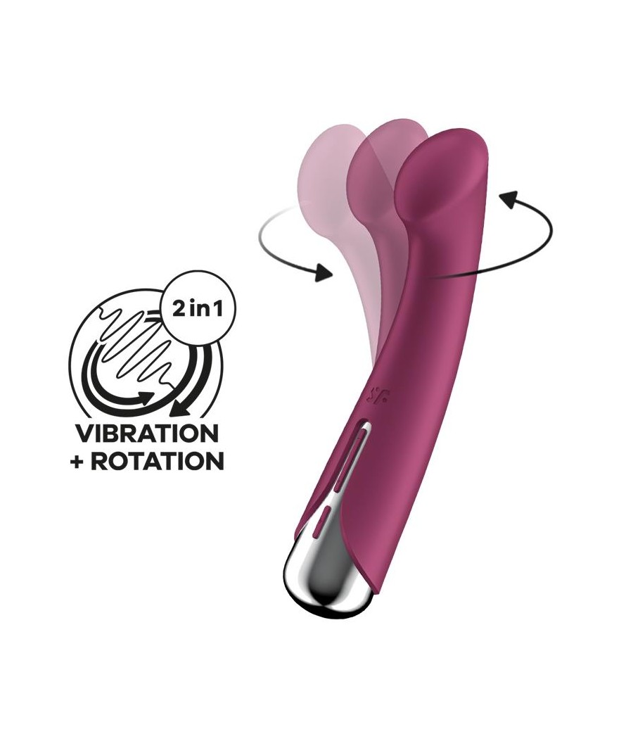 Spinning G Spot 1 Vibrador y Rotador Rojo