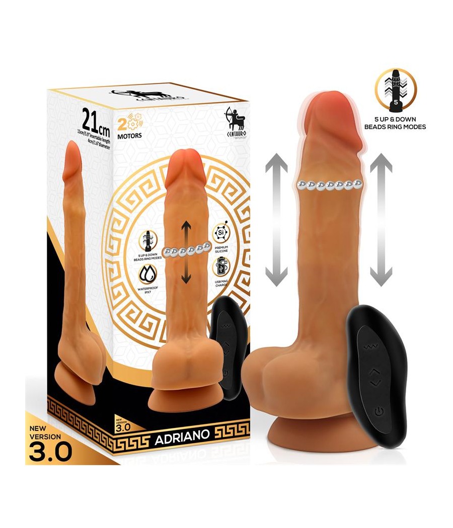 Adriano Dildo Realista Vibracion y Bolas Up and Down Internas