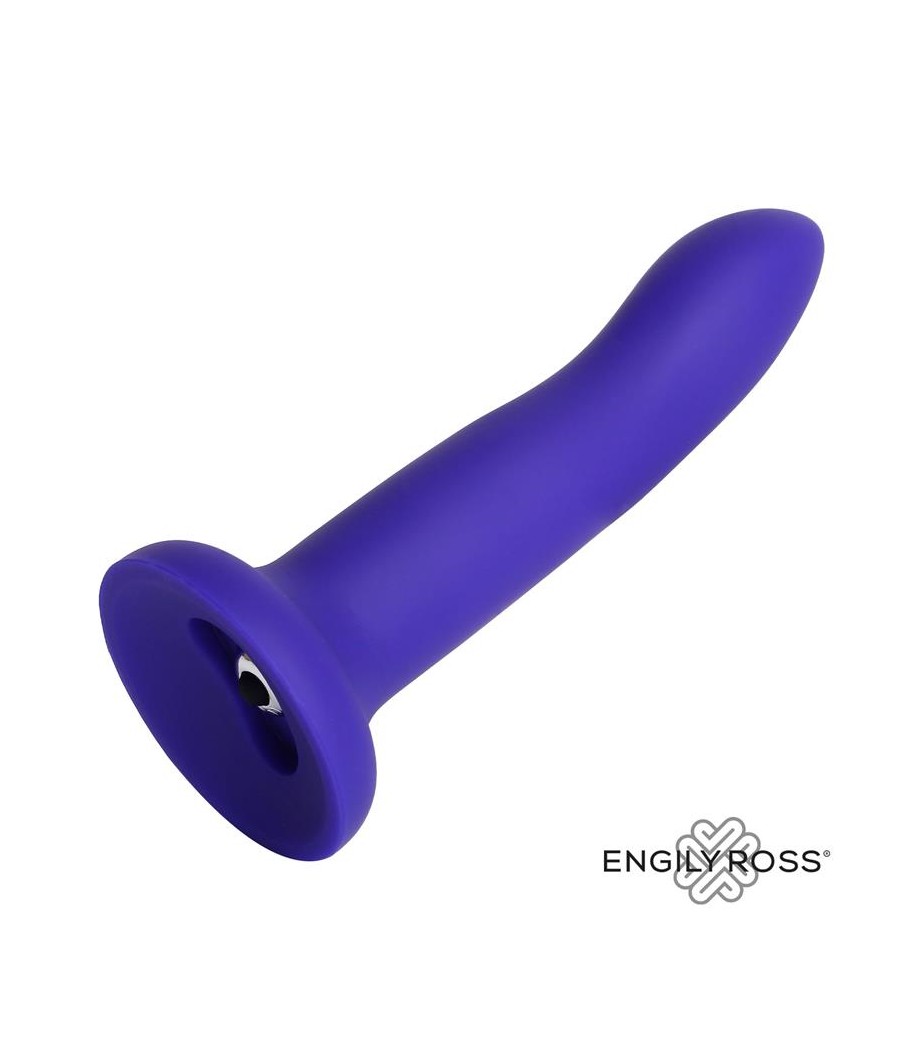 Dildo con Vibracion que Cambia de Color Azul a Purpura Talla M 17 cm