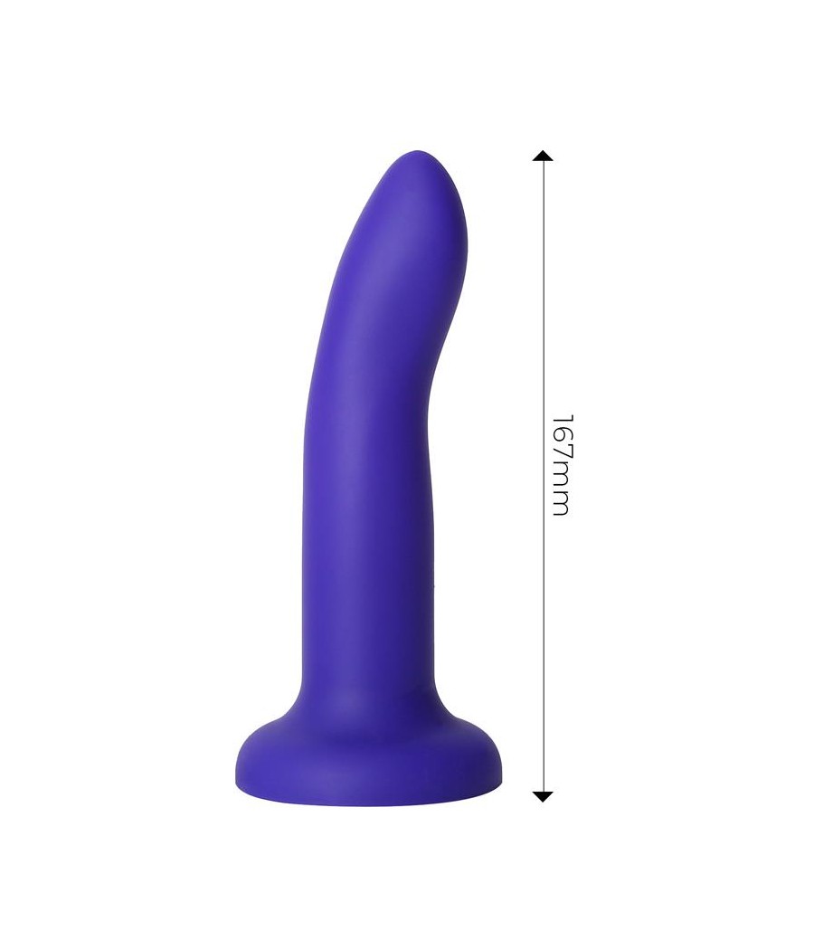 Dildo con Vibracion que Cambia de Color Azul a Purpura Talla M 17 cm