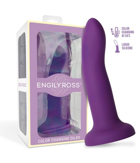 Dildo que Cambia de Color de Púrpura a Rosa Talla M 17 cm