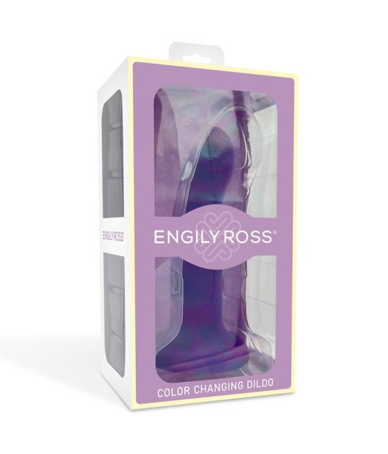 Dildo que Cambia de Color de Purpura a Rosa Talla M 17 cm