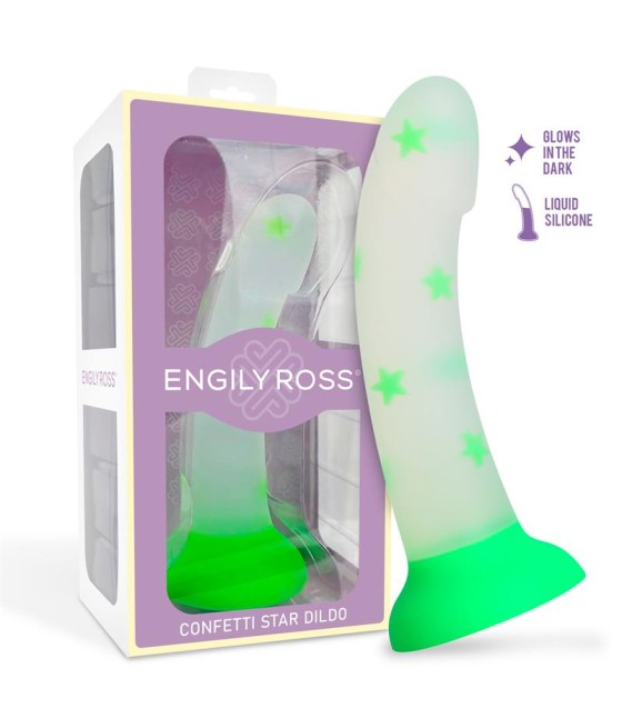 Dildo que Brilla en la Oscuridad Confetti Star 17 cm