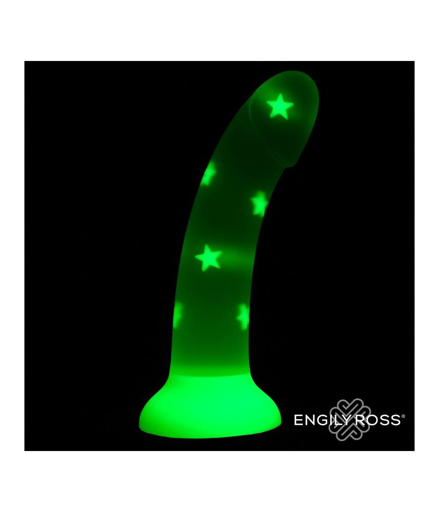 Dildo que Brilla en la Oscuridad Confetti Star 17 cm