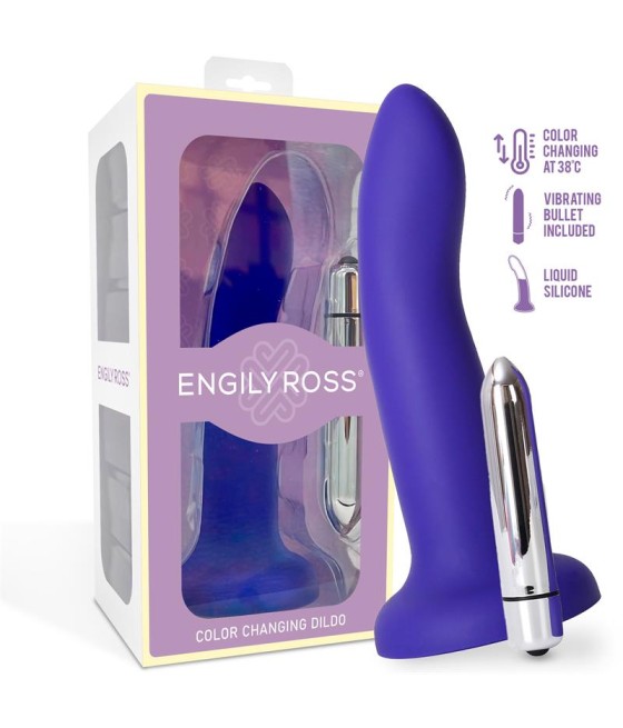 Dildo que Cambia de Color Purpura a Rosa Talla S 14 cm