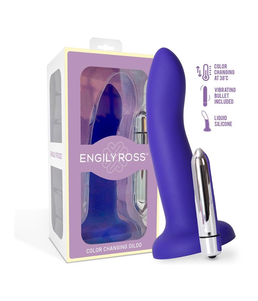 Dildo que Cambia de Color Purpura a Rosa Talla S 14 cm