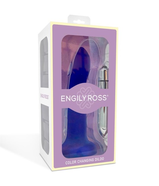 Dildo que Cambia de Color Purpura a Rosa Talla S 14 cm