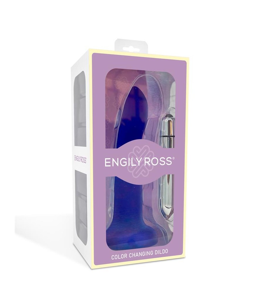 Dildo que Cambia de Color Purpura a Rosa Talla S 14 cm