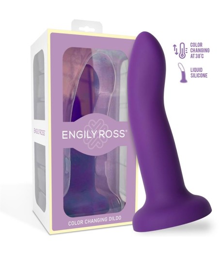 Dildo que Cambia de Color Púrpura a Rosa Talla S 14 cm