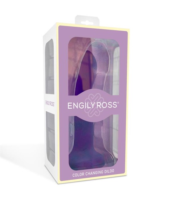 Dildo que Cambia de Color Purpura a Rosa Talla S 14 cm