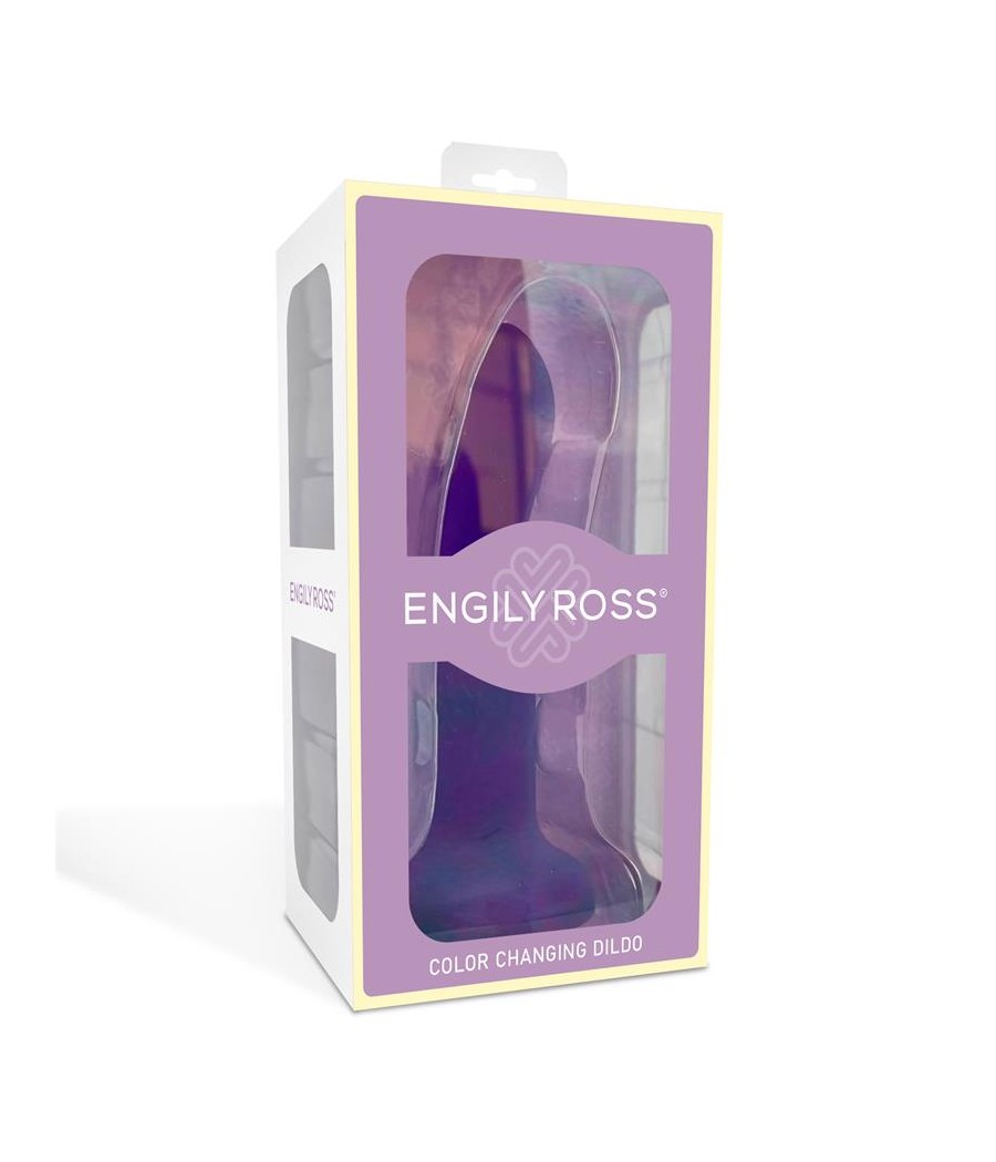 Dildo que Cambia de Color Purpura a Rosa Talla S 14 cm